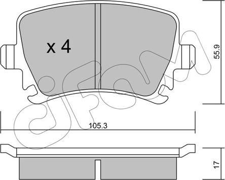 Cifam 822-553-0 - Bremsbelagsatz, Scheibenbremse parts5.com