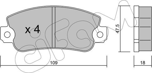 Cifam 822-033-0 - Sada brzdových destiček, kotoučová brzda parts5.com