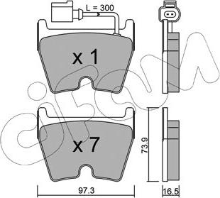 Cifam 822-1043-1 - Sada brzdových destiček, kotoučová brzda parts5.com