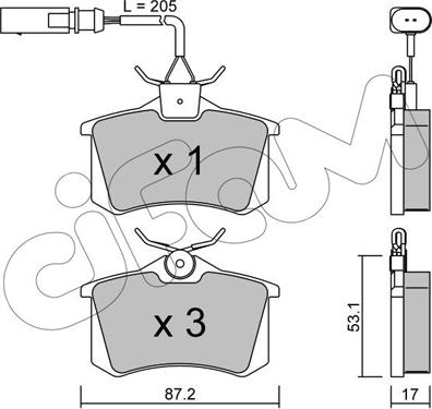 Cifam 822-100-3 - Sada brzdových platničiek kotúčovej brzdy parts5.com