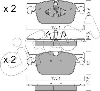 Cifam 822-1119-0 - Комплект спирачно феродо, дискови спирачки parts5.com