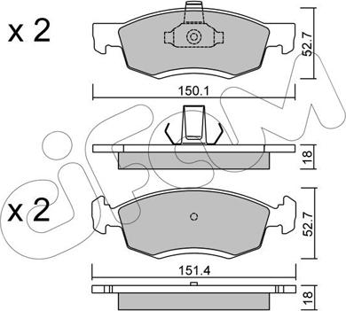 Cifam 822-802-0 - Komplet zavornih oblog, ploscne (kolutne) zavore parts5.com