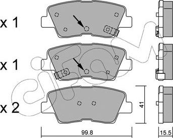 Cifam 822-886-1 - Sada brzdových destiček, kotoučová brzda parts5.com