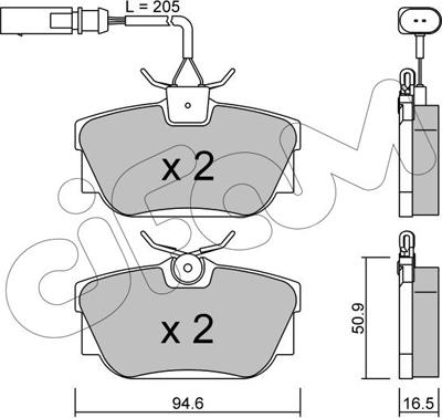 Cifam 822-346-2 - Bremsbelagsatz, Scheibenbremse parts5.com