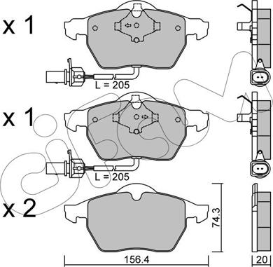 Cifam 822-314-0 - Комплект спирачно феродо, дискови спирачки parts5.com