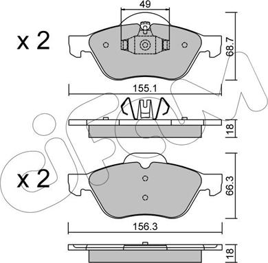 Cifam 822-335-1 - Komplet zavornih oblog, ploscne (kolutne) zavore parts5.com