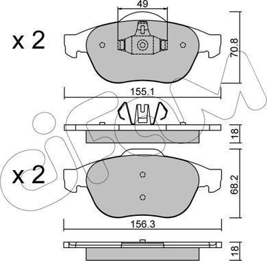 Cifam 822-336-2 - Piduriklotsi komplekt,ketaspidur parts5.com