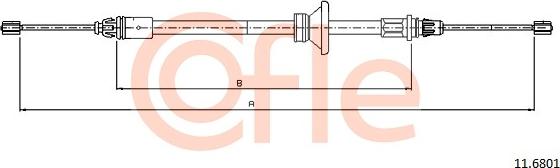 Cofle 92.11.6801 - Cable, parking brake parts5.com