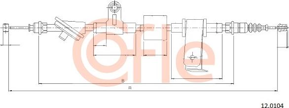 Cofle 92.12.0104 - Cablu, frana de parcare parts5.com