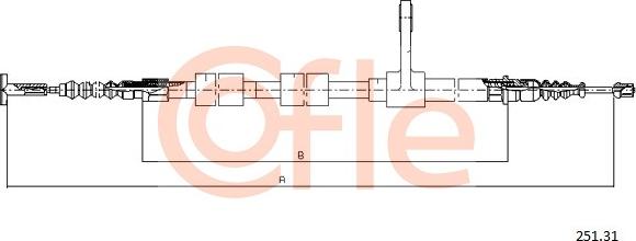 Cofle 92.251.31 - Cablu, frana de parcare parts5.com