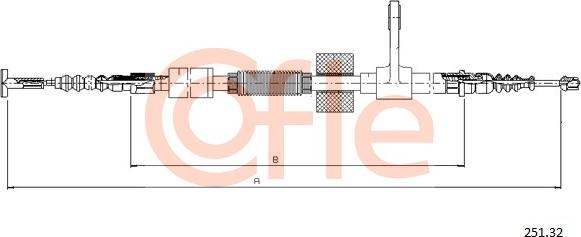 Cofle 92.251.32 - Cablu, frana de parcare parts5.com