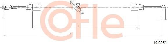 Cofle 10.9864 - Cable, parking brake parts5.com