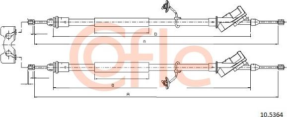 Cofle 10.5364 - Cable, parking brake parts5.com