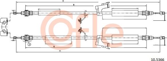 Cofle 10.5366 - Cięgło, hamulec postojowy parts5.com