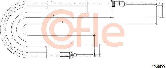 Cofle 10.6699 - Sajla, ručna kočnica parts5.com