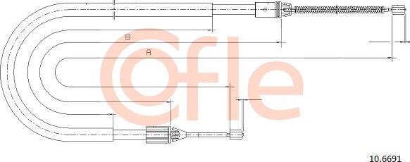 Cofle 92.10.6691 - Cable, parking brake parts5.com