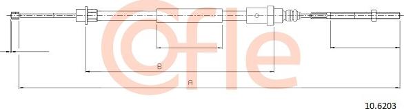 Cofle 92.10.6203 - Cable, parking brake parts5.com