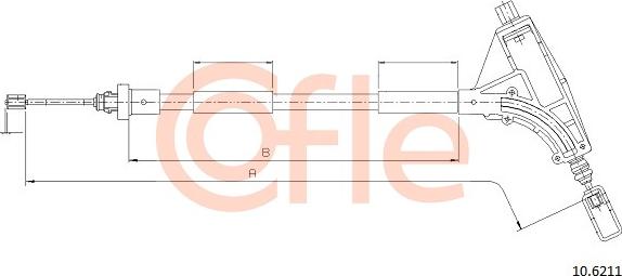 Cofle 10.6211 - Cable, parking brake parts5.com