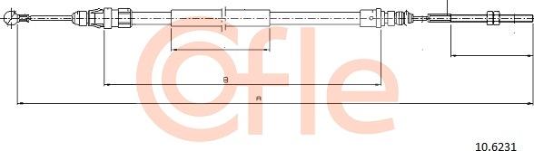 Cofle 92.10.6231 - Cable, parking brake parts5.com