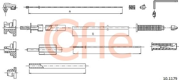 Cofle 10.1179 - Тросик газа parts5.com