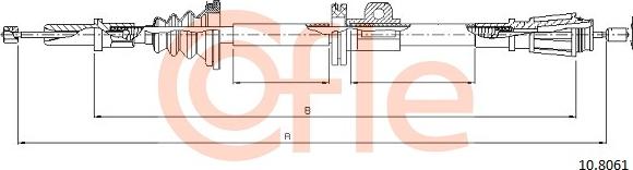 Cofle 10.8061 - Cable, parking brake parts5.com