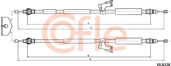 Cofle 92.10.8228 - Čelično uže, parkirna kočnica parts5.com