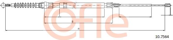 Cofle 92.10.7564 - Cablu, frana de parcare parts5.com