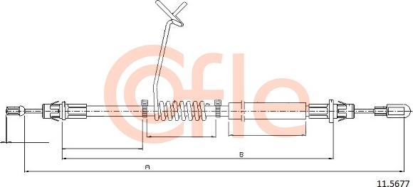 Cofle 92.11.5677 - Cable, parking brake parts5.com