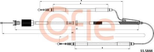 Cofle 11.5844 - Cablu, frana de parcare parts5.com