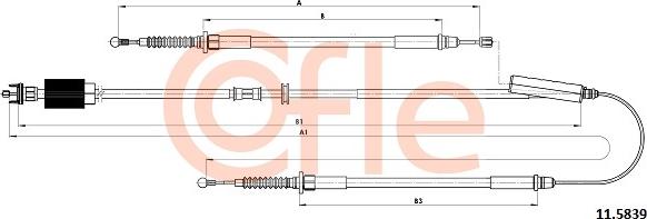 Cofle 92.11.5839 - Cablu, frana de parcare parts5.com