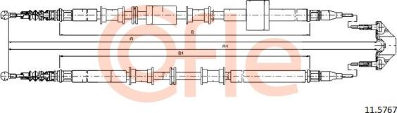 Cofle 92.11.5767 - Cablu, frana de parcare parts5.com