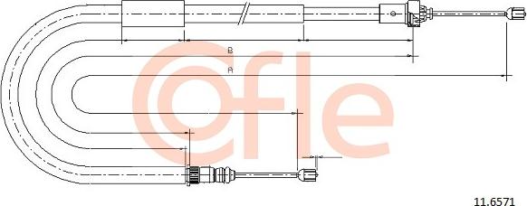 Cofle 11.6571 - Huzal, rögzítőfék parts5.com