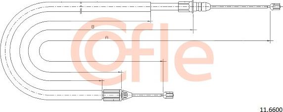 Cofle 11.6600 - Cable, parking brake parts5.com