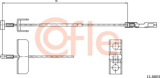 Cofle 11.6803 - Cable, parking brake parts5.com