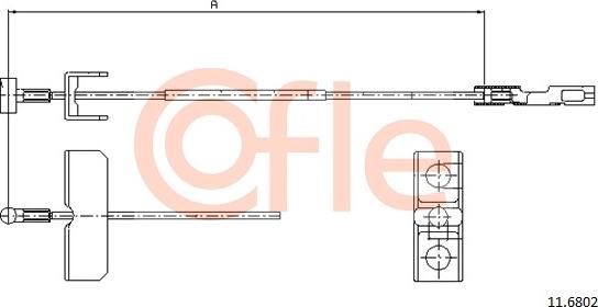 Cofle 92.11.6802 - Cable, parking brake parts5.com