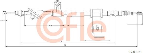 Cofle 12.0102 - Cablu, frana de parcare parts5.com