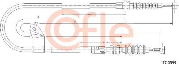 Cofle 17.0599 - Cablu, frana de parcare parts5.com