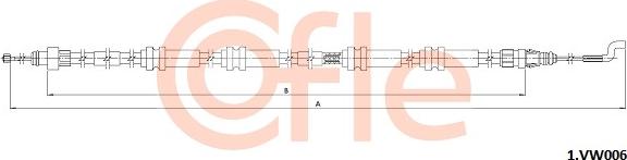 Cofle 1.VK006 - Cablu, frana de parcare parts5.com