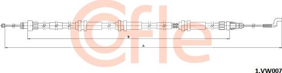 Cofle 1.VK007 - Cablu, frana de parcare parts5.com
