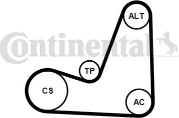 Continental CTAM 5PK1200K1 - V-Ribbed Belt Set parts5.com