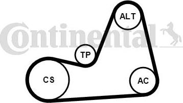 Continental CTAM 6PK1100K1 - V-Ribbed Belt Set parts5.com