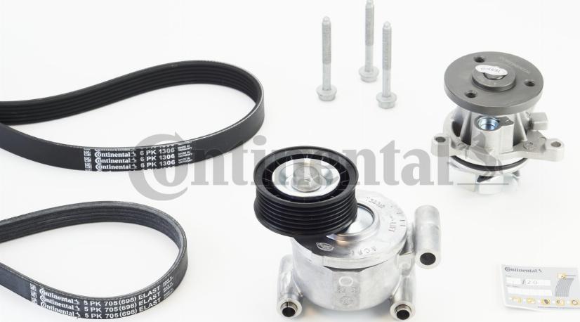 Continental CTAM 6PK1306WP2 - Water Pump + V-Ribbed Belt Set parts5.com