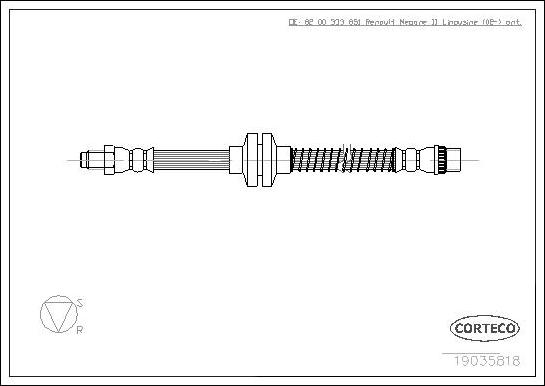 Corteco 19035818 - Brake Hose parts5.com