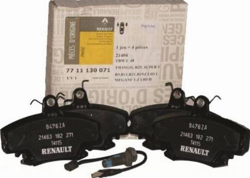 DACIA 77 11 130 071 - Brake Pad Set, disc brake parts5.com