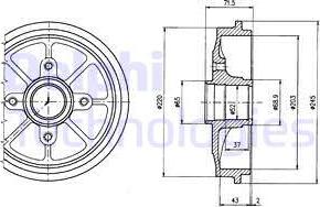 Delphi BF484 - Zavorni boben parts5.com