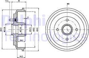 Delphi BF487 - Tambur frana parts5.com