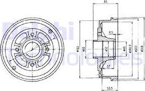 Delphi BF426 - Brake Drum parts5.com