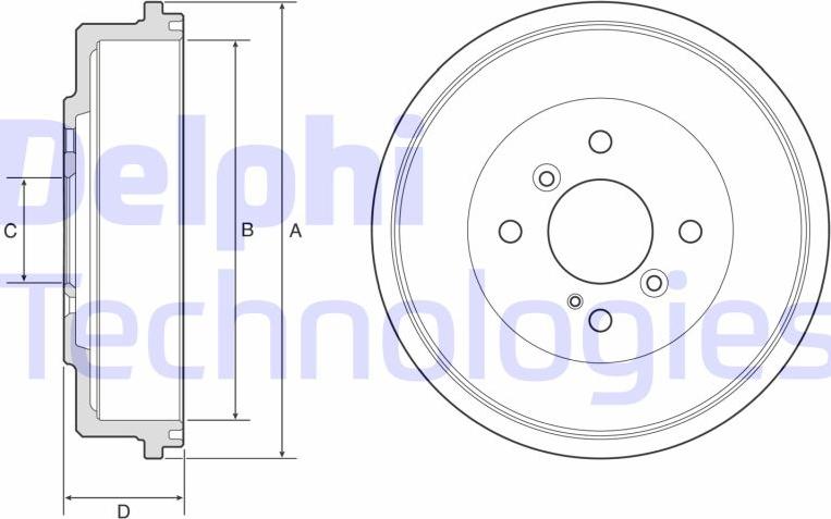 Delphi BF565 - Bęben hamulcowy parts5.com