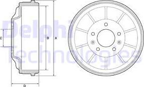 Delphi BF562 - Brake Drum parts5.com