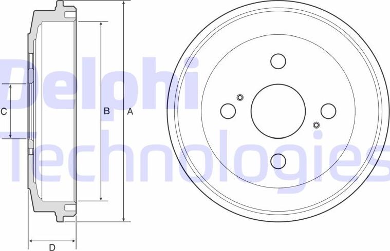 Delphi BF588 - Bęben hamulcowy parts5.com